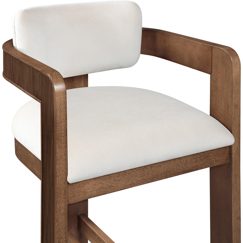Meridian Sacha Cream Velvet Stool IMAGE 6