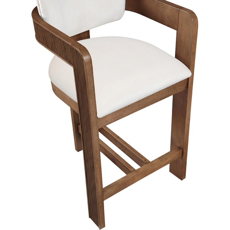Meridian Sacha Cream Velvet Stool IMAGE 7