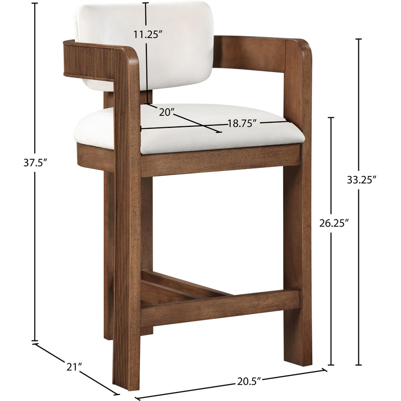 Meridian Sacha Cream Velvet Stool IMAGE 8