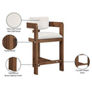 Meridian Sacha Cream Velvet Stool IMAGE 9