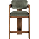 Meridian Sacha Green Velvet Stool IMAGE 3