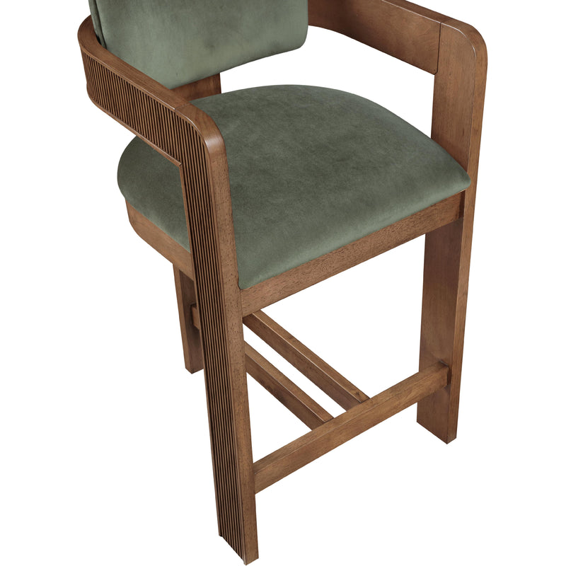 Meridian Sacha Green Velvet Stool IMAGE 7