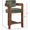 Meridian Sacha Green Velvet Stool IMAGE 8