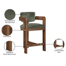 Meridian Sacha Green Velvet Stool IMAGE 9