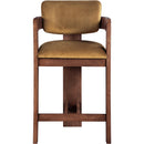 Meridian Sacha Saddle Velvet Stool IMAGE 3