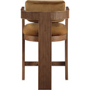 Meridian Sacha Saddle Velvet Stool IMAGE 5
