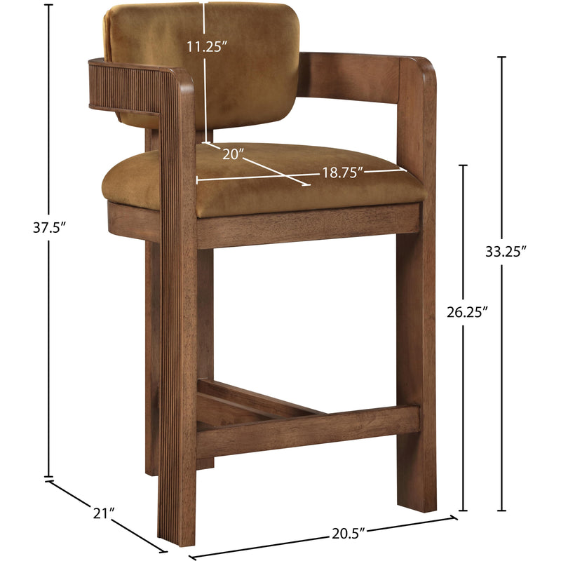Meridian Sacha Saddle Velvet Stool IMAGE 8
