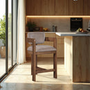 Meridian Sacha Taupe Velvet Stool IMAGE 2