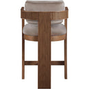 Meridian Sacha Taupe Velvet Stool IMAGE 5