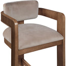 Meridian Sacha Taupe Velvet Stool IMAGE 6