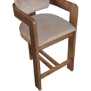 Meridian Sacha Taupe Velvet Stool IMAGE 7