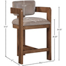 Meridian Sacha Taupe Velvet Stool IMAGE 8