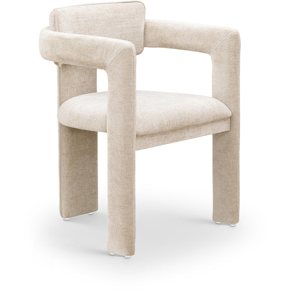 Meridian Brenda Beige Chenille Fabric Dining Chair IMAGE 1