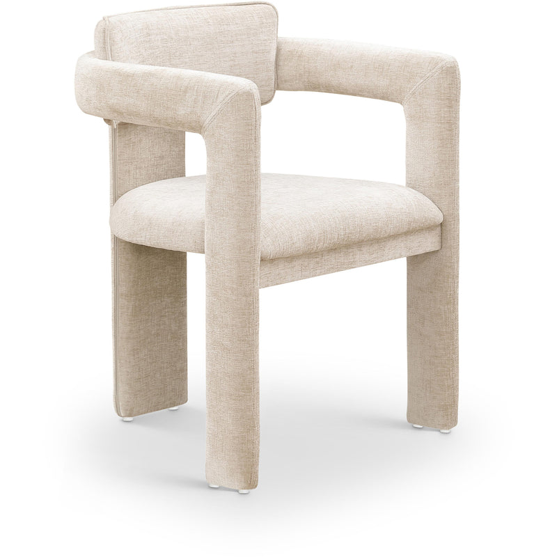 Meridian Brenda Beige Chenille Fabric Dining Chair IMAGE 1