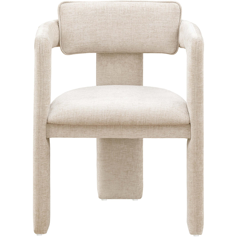 Meridian Brenda Beige Chenille Fabric Dining Chair IMAGE 3