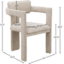 Meridian Brenda Beige Chenille Fabric Dining Chair IMAGE 8
