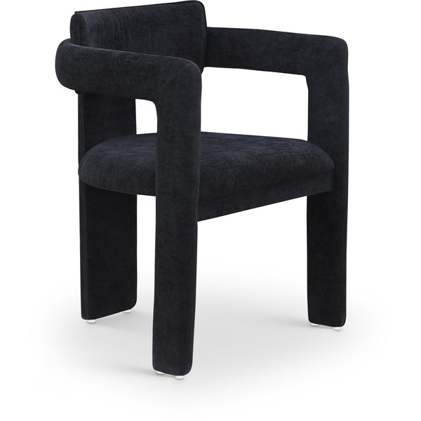Meridian Brenda Black Chenille Fabric Dining Chair IMAGE 1