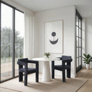 Meridian Brenda Black Chenille Fabric Dining Chair IMAGE 2