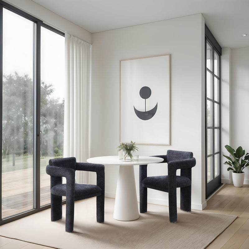 Meridian Brenda Black Chenille Fabric Dining Chair IMAGE 2