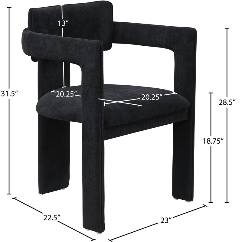 Meridian Brenda Black Chenille Fabric Dining Chair IMAGE 8