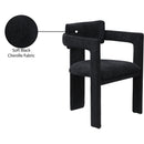 Meridian Brenda Black Chenille Fabric Dining Chair IMAGE 9