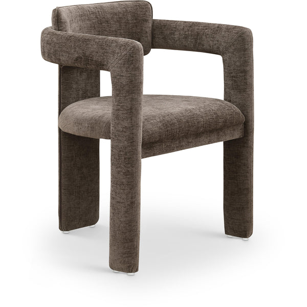 Meridian Brenda Brown Chenille Fabric Dining Chair IMAGE 1