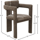 Meridian Brenda Brown Chenille Fabric Dining Chair IMAGE 8