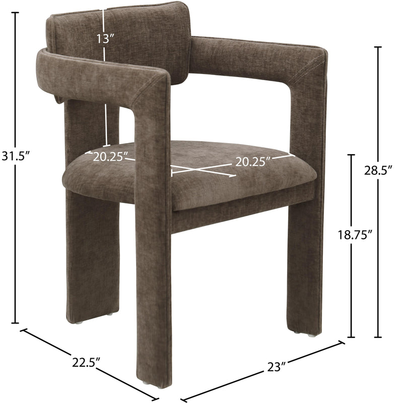 Meridian Brenda Brown Chenille Fabric Dining Chair IMAGE 8