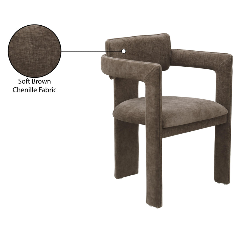 Meridian Brenda Brown Chenille Fabric Dining Chair IMAGE 9