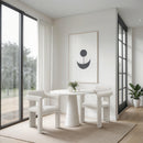 Meridian Brenda Cream Chenille Fabric Dining Chair IMAGE 2