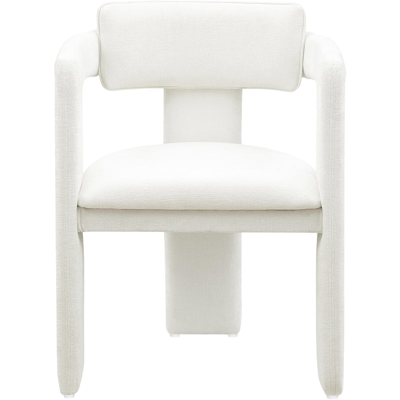 Meridian Brenda Cream Chenille Fabric Dining Chair IMAGE 3