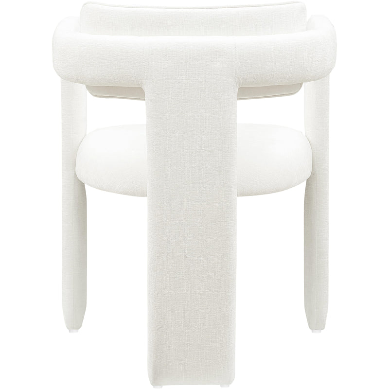 Meridian Brenda Cream Chenille Fabric Dining Chair IMAGE 5