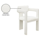 Meridian Brenda Cream Chenille Fabric Dining Chair IMAGE 9