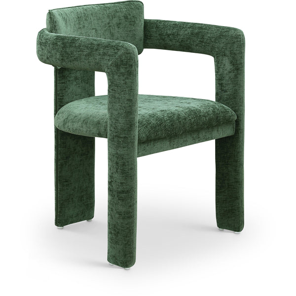 Meridian Brenda Green Chenille Fabric Dining Chair IMAGE 1