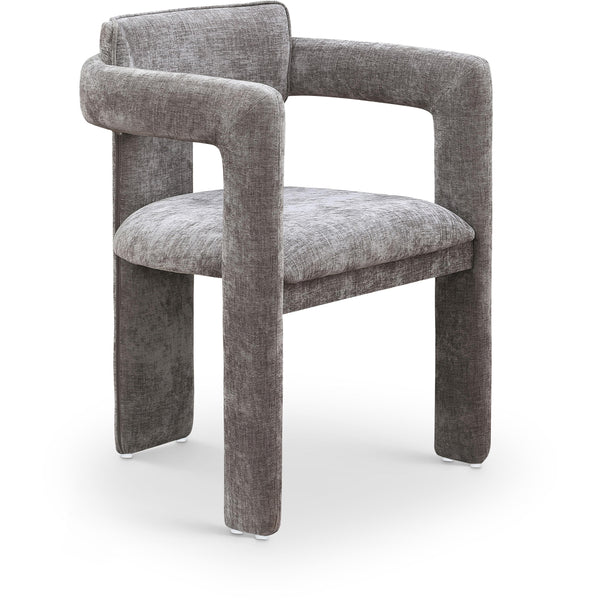 Meridian Brenda Grey Chenille Fabric Dining Chair IMAGE 1