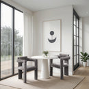 Meridian Brenda Grey Chenille Fabric Dining Chair IMAGE 2