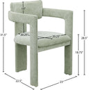 Meridian Brenda Mint Chenille Fabric Dining Chair IMAGE 8