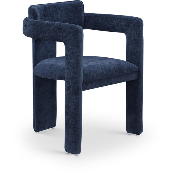Meridian Brenda Navy Chenille Fabric Dining Chair IMAGE 1
