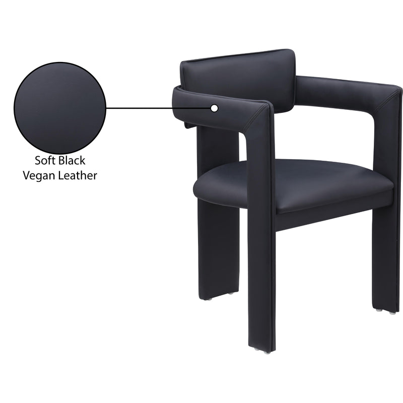 Meridian Brenda Black Vegan Leather Dining Chair IMAGE 9
