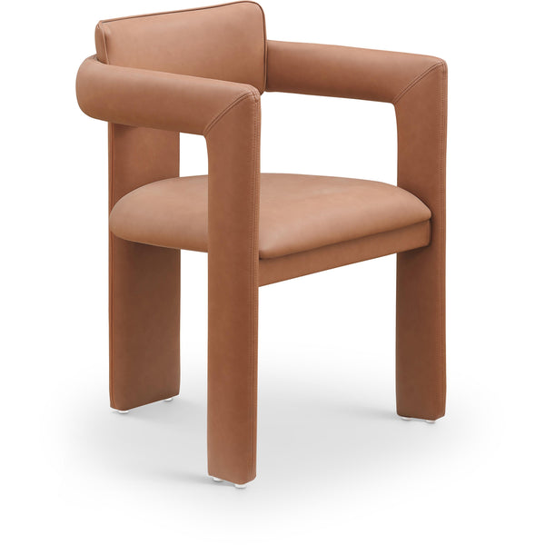 Meridian Brenda Cognac Vegan Leather Dining Chair IMAGE 1