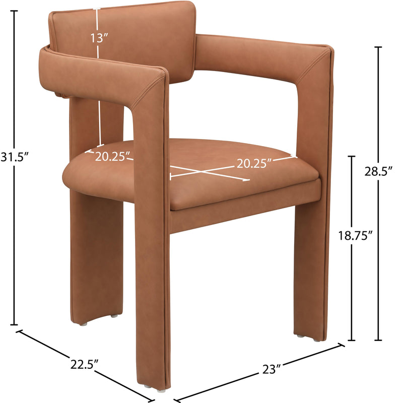 Meridian Brenda Cognac Vegan Leather Dining Chair IMAGE 8