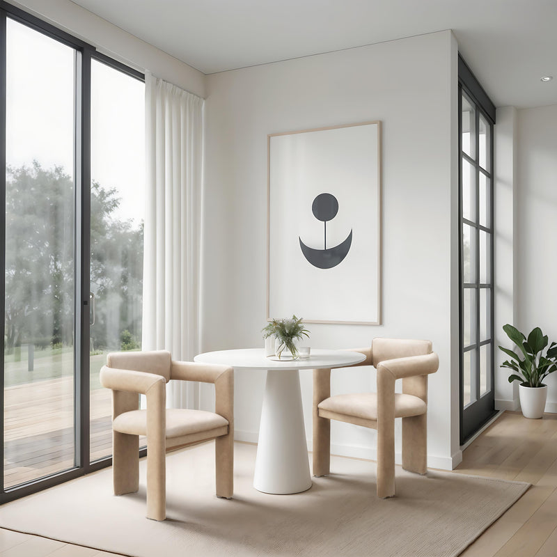Meridian Brenda Tan Vegan Leather Dining Chair IMAGE 2