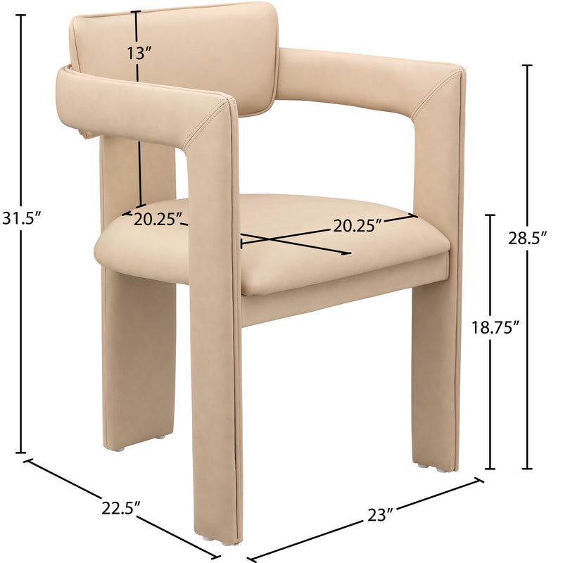 Meridian Brenda Tan Vegan Leather Dining Chair IMAGE 8