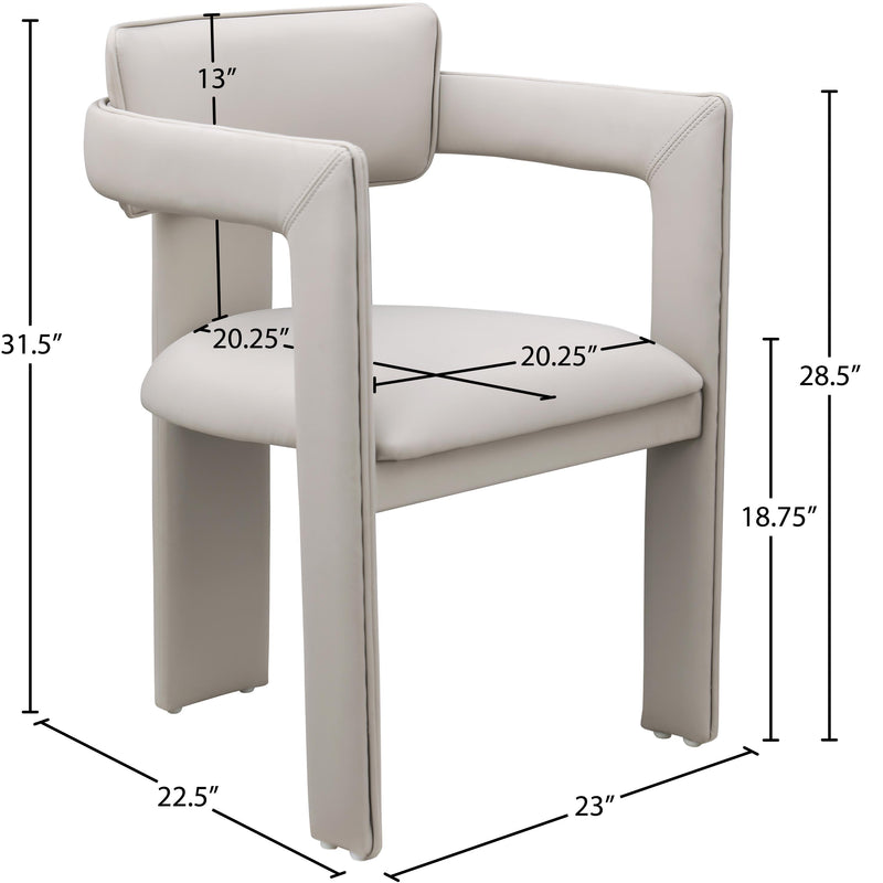 Meridian Brenda Taupe Vegan Leather Dining Chair IMAGE 8