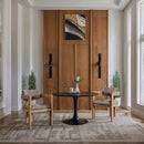 Meridian Sacha Brown Linen Textured Fabric Dining Chair IMAGE 2