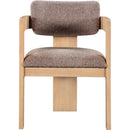 Meridian Sacha Brown Linen Textured Fabric Dining Chair IMAGE 3