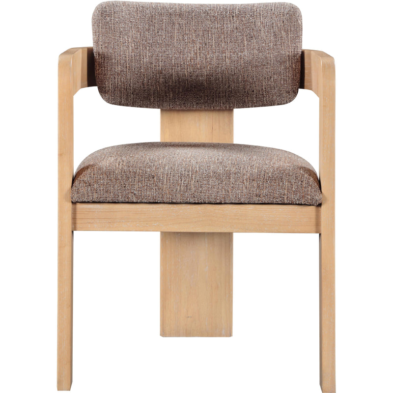 Meridian Sacha Brown Linen Textured Fabric Dining Chair IMAGE 3