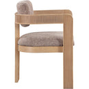 Meridian Sacha Brown Linen Textured Fabric Dining Chair IMAGE 4