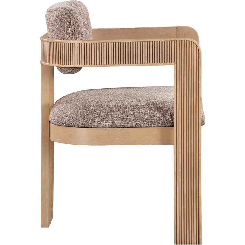 Meridian Sacha Brown Linen Textured Fabric Dining Chair IMAGE 4