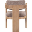 Meridian Sacha Brown Linen Textured Fabric Dining Chair IMAGE 5